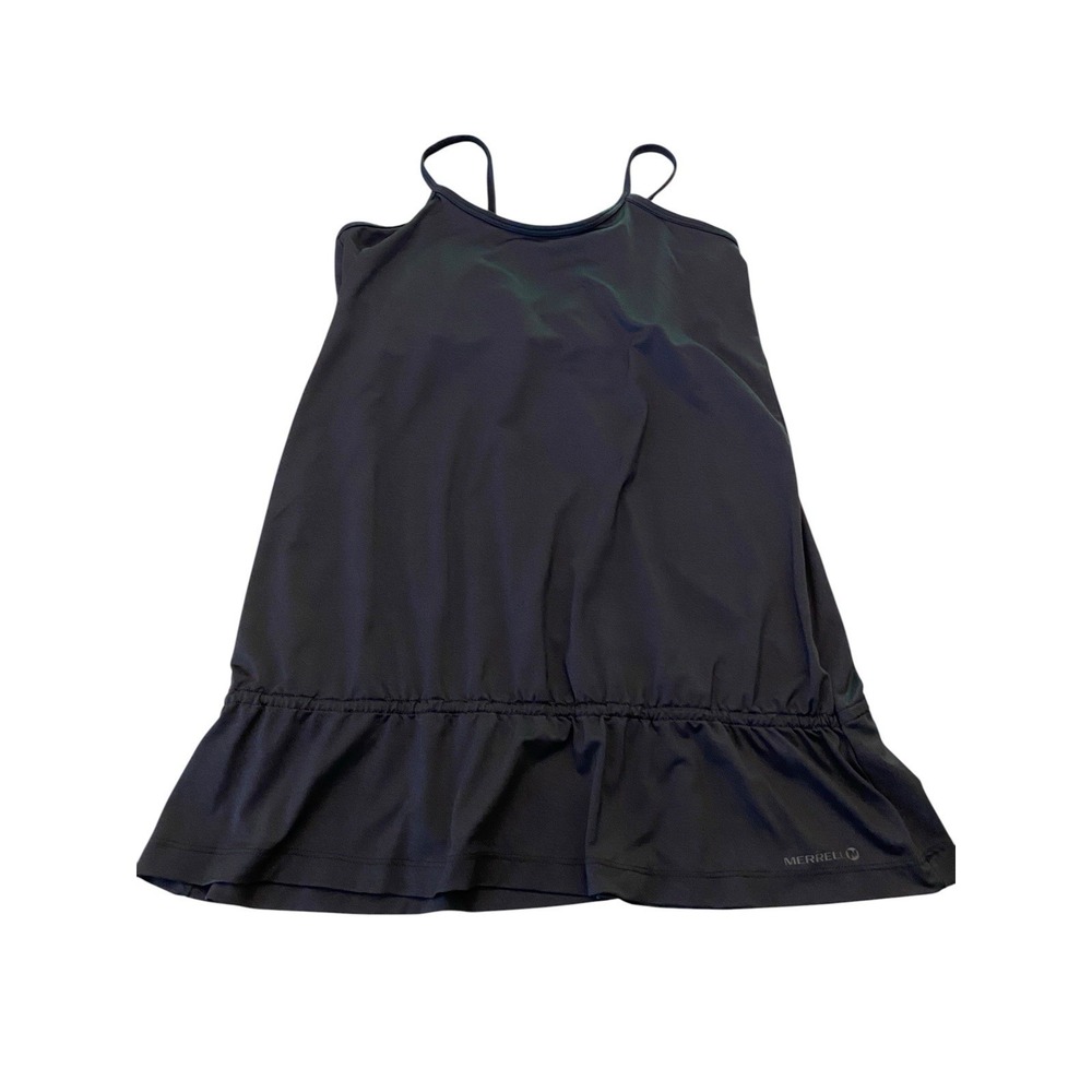 Merrell M Select WICK Cami Tank Top Built In Bra Drawstring Hem Black Medium M